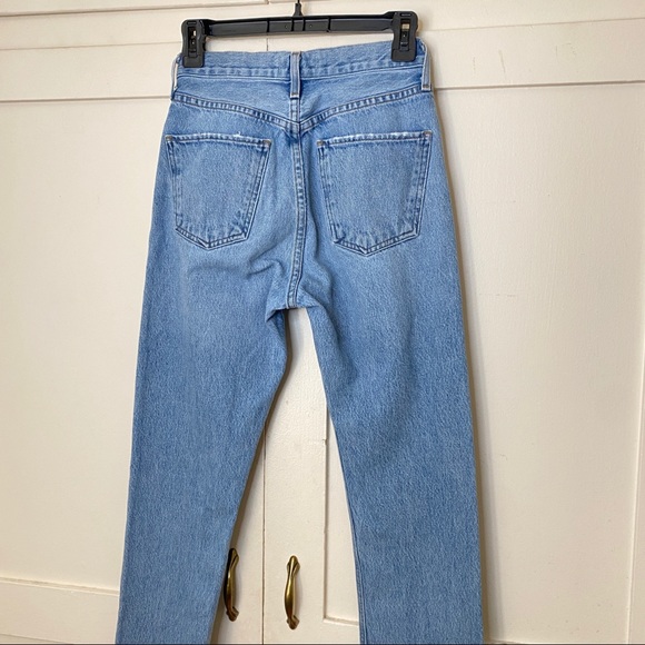 Agolde Cherie High Rise Straight Raw Hem Merit Light Wash Jean 24 - Picture 8 of 10